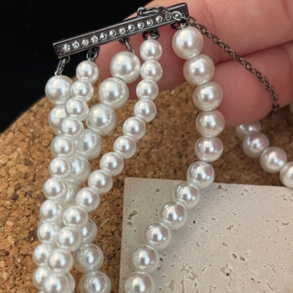 Swarovski Silver and Blue Pearl Necklace - Picture 2 of 9